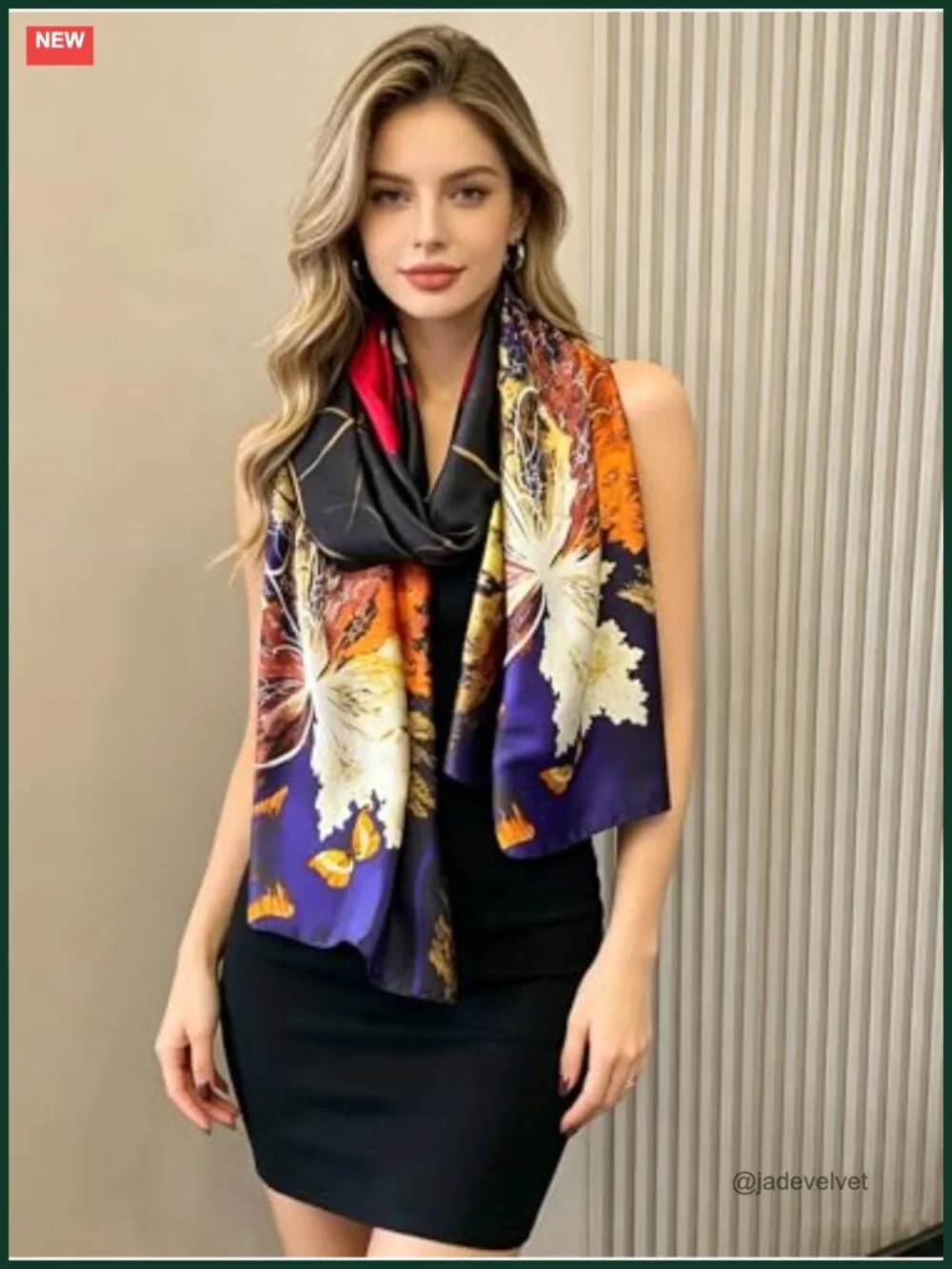 Women's Silk Feel Long Scarf Shawl Wrap Versatile Fashion Scarf